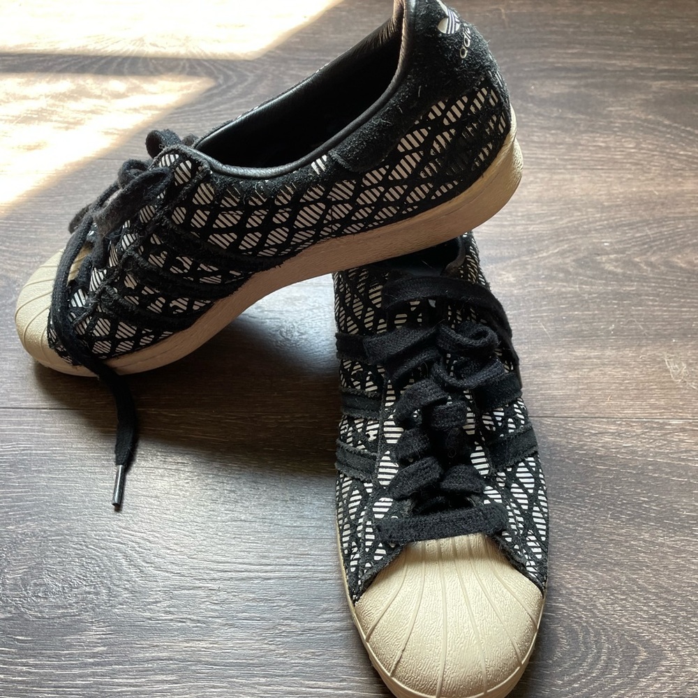 Adidas Superstar Checkered - Black & White, Size 7 US, Streetwear Classic!